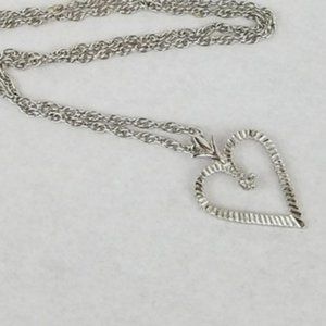 Sterling SILVER Art Deco Diamond Heart Pen…